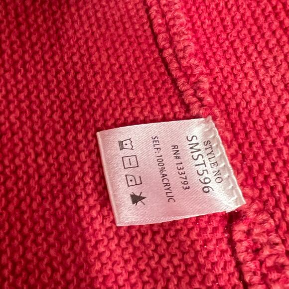 POL Open Front Cardigan Sweater Red Size Medium - Picture 5 of 9